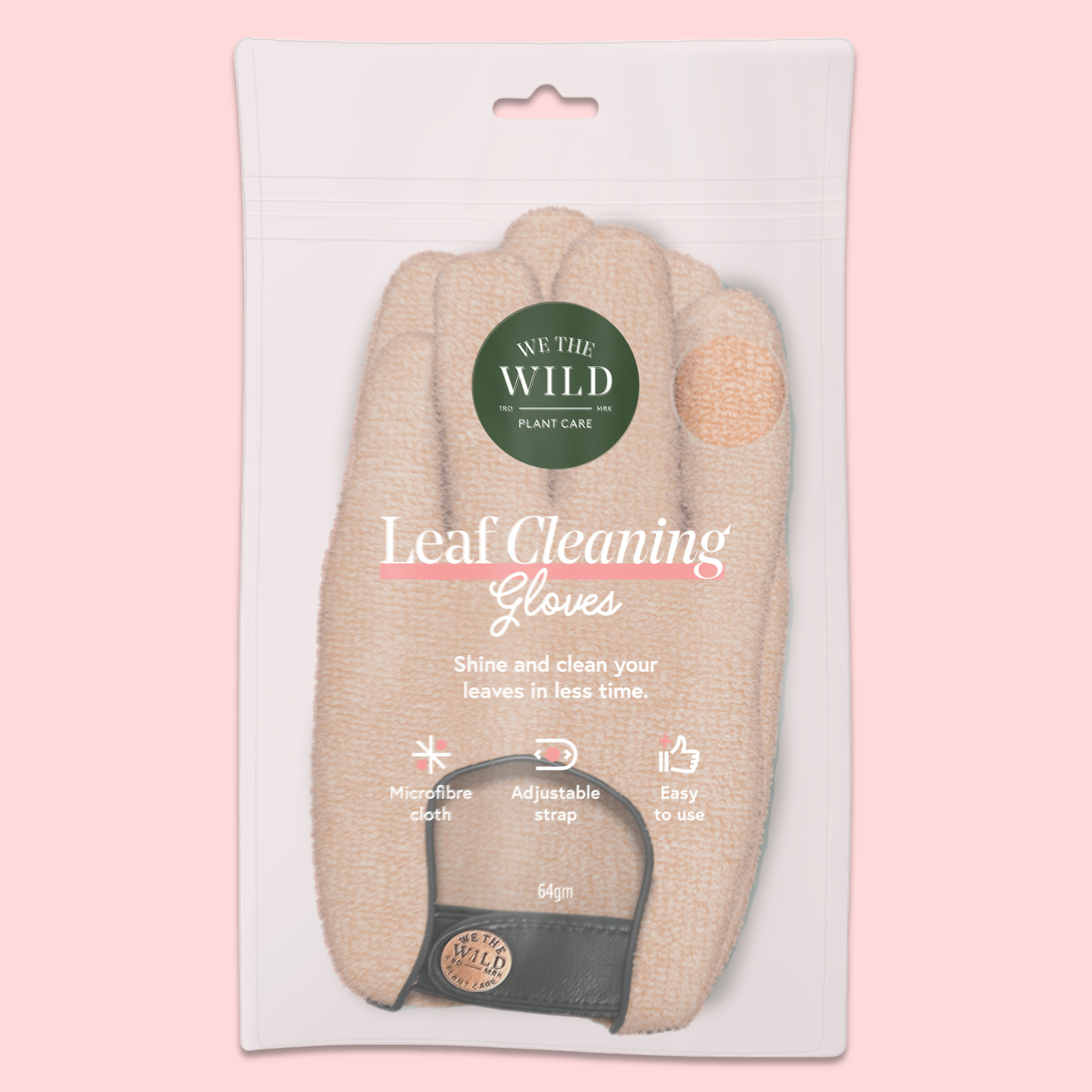 Microfiber Leaf Cleaning Gloves - Pink