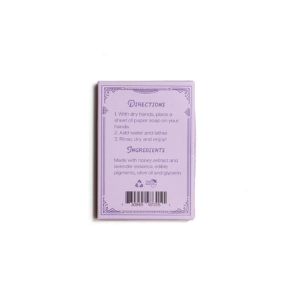 Paper Soap – Lavender Honey Scent, Travel Size, 50 Sheets