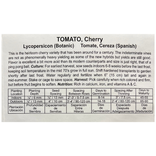 Tomato, Cherry Seeds