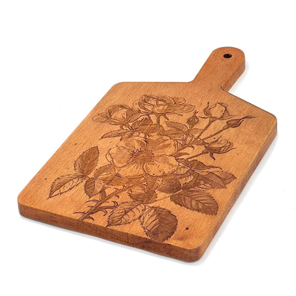 Artisan Maple Rectangle Cheese Board-Vintage Wild Roses