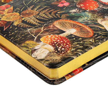 A6 Vegan Leather Hardcover Daily Planner - Forest Mushrooms