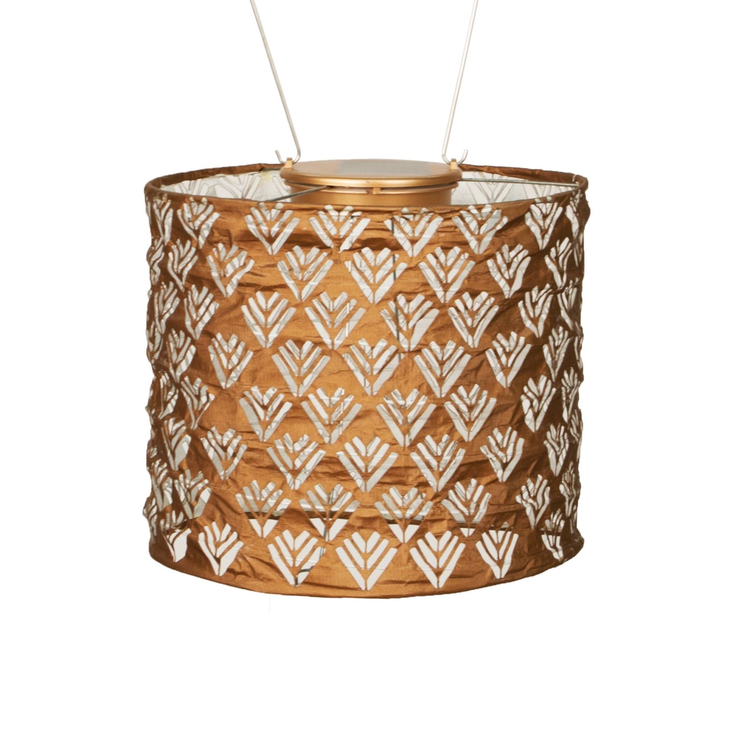 Stella Chevron Drum Solar Lantern - Copper