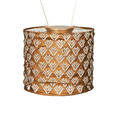 Stella Chevron Drum Solar Lantern - Copper
