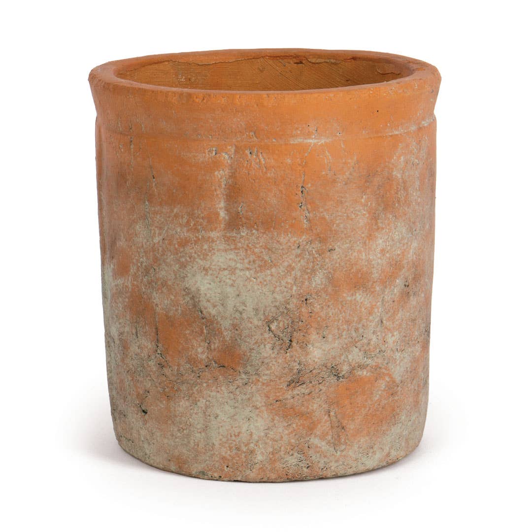 Red Cement Cylinder Pot