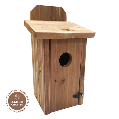 Mounted Cedar Blue Bird House – Amish Made (1.5" opening)