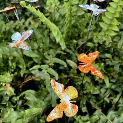Small Copper Enamel Butterflies