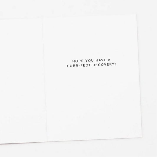 Recuperating Black Cat Get Well Card