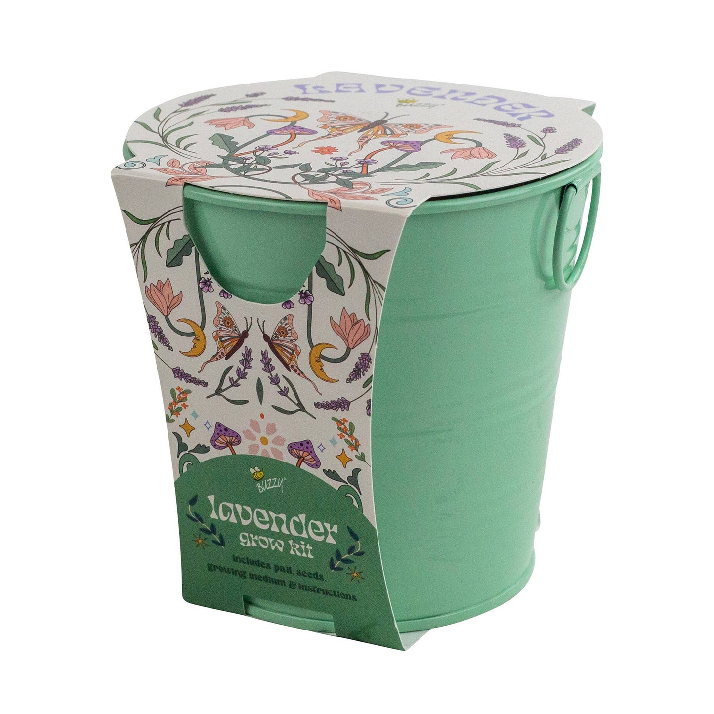 Painted Flower Grow Pail – Lavender Indoor Garden Gift