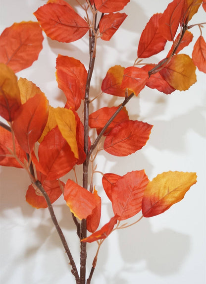 Faux Maple Leaves, Long Stem Autumn Leaves, Orange/Red