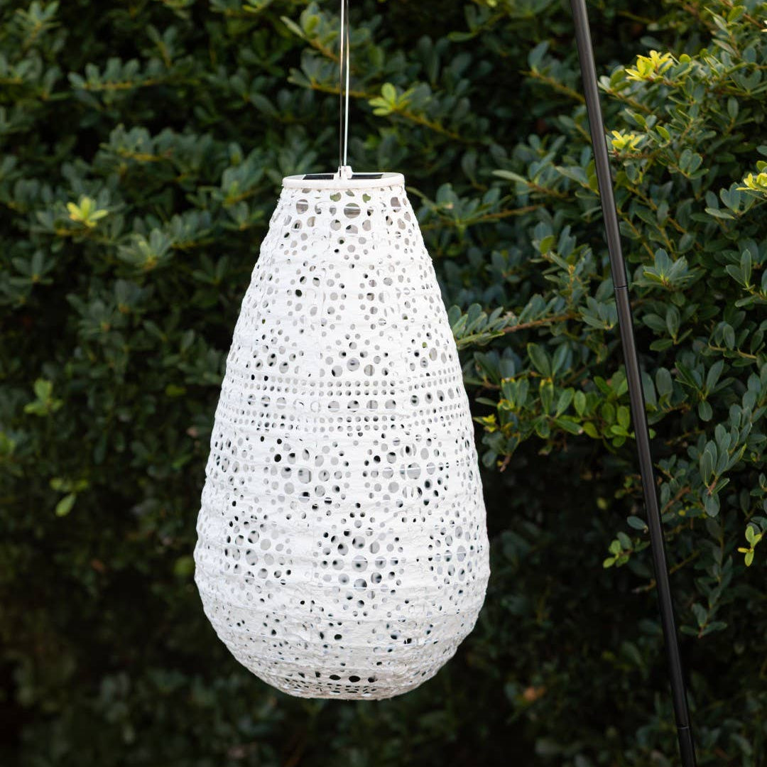 Stella BlossomTeardrop Solar Lantern - Pearl