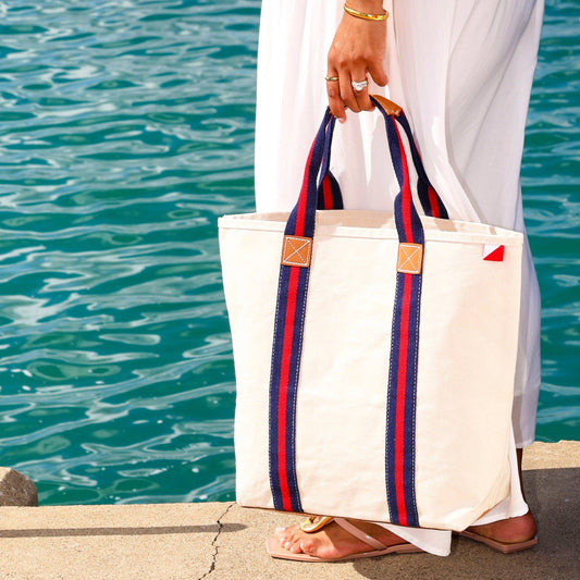 Society Canvas Leather Tote Bag