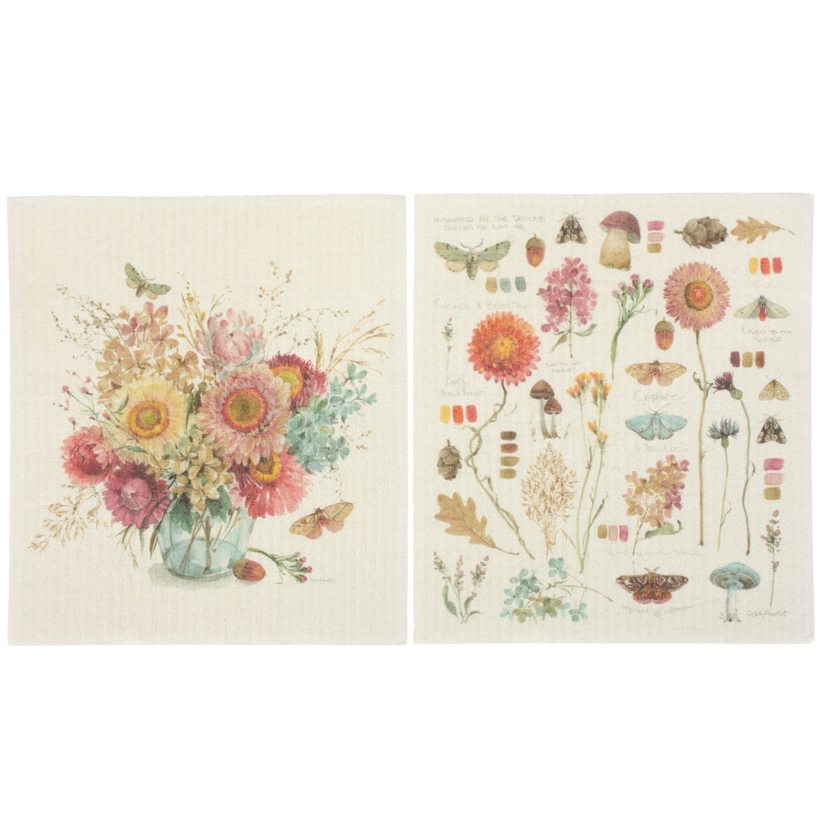 Fall Florals Vase Swedish Dishcloth Set