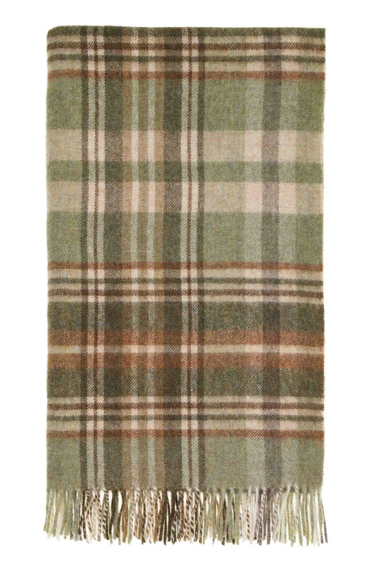 Pure New Wool Throw Blanket - Glen Coe - Sage