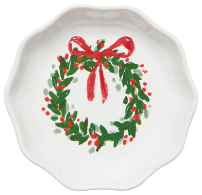 Wreaths Shaped Christmas Pinch Bowls