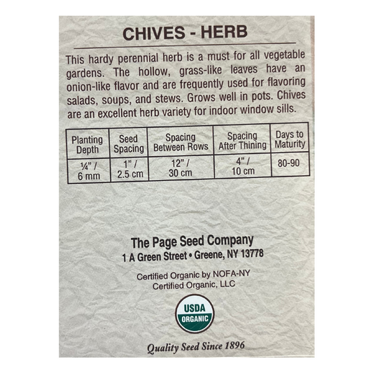 Organic Chives - Herb Seeds