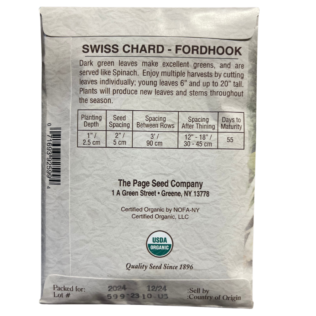 Organic Swiss Chard - Fordhook Seeds