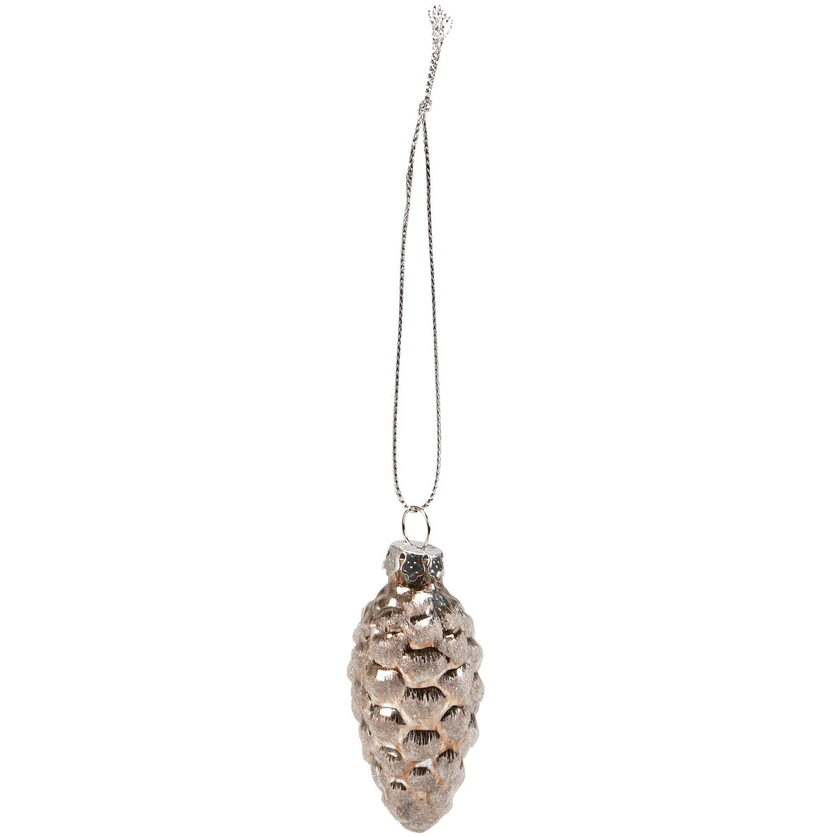 Glass Pinecone Christmas Ornament Set