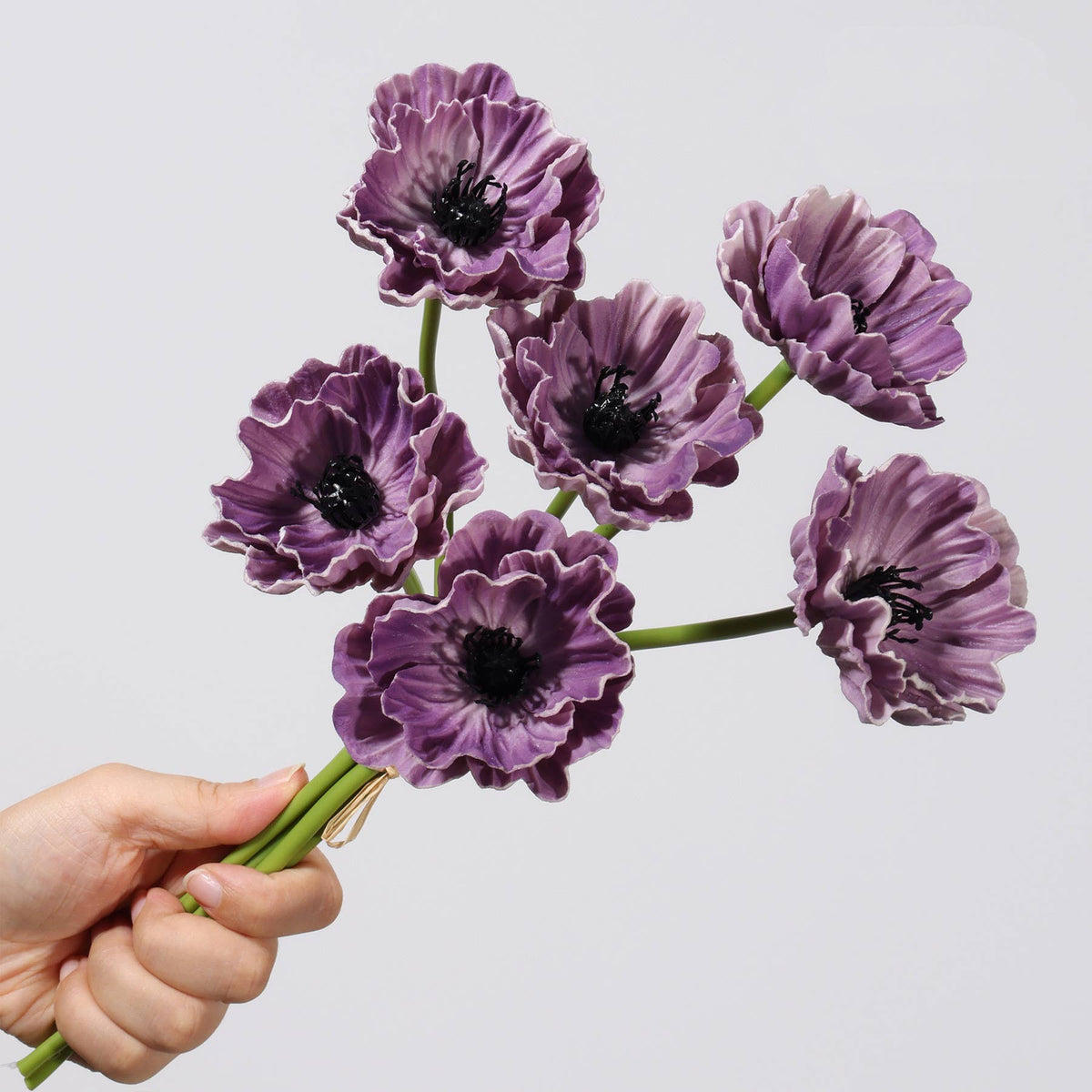 12''T PU Real Touch Poppy Bunch, Fall Color Poppy Flowers
