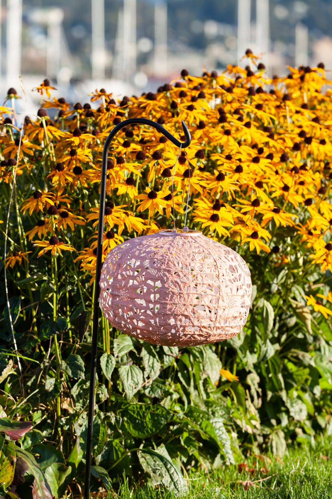 Stella Square Sunflower 11" Solar Lantern - Clay
