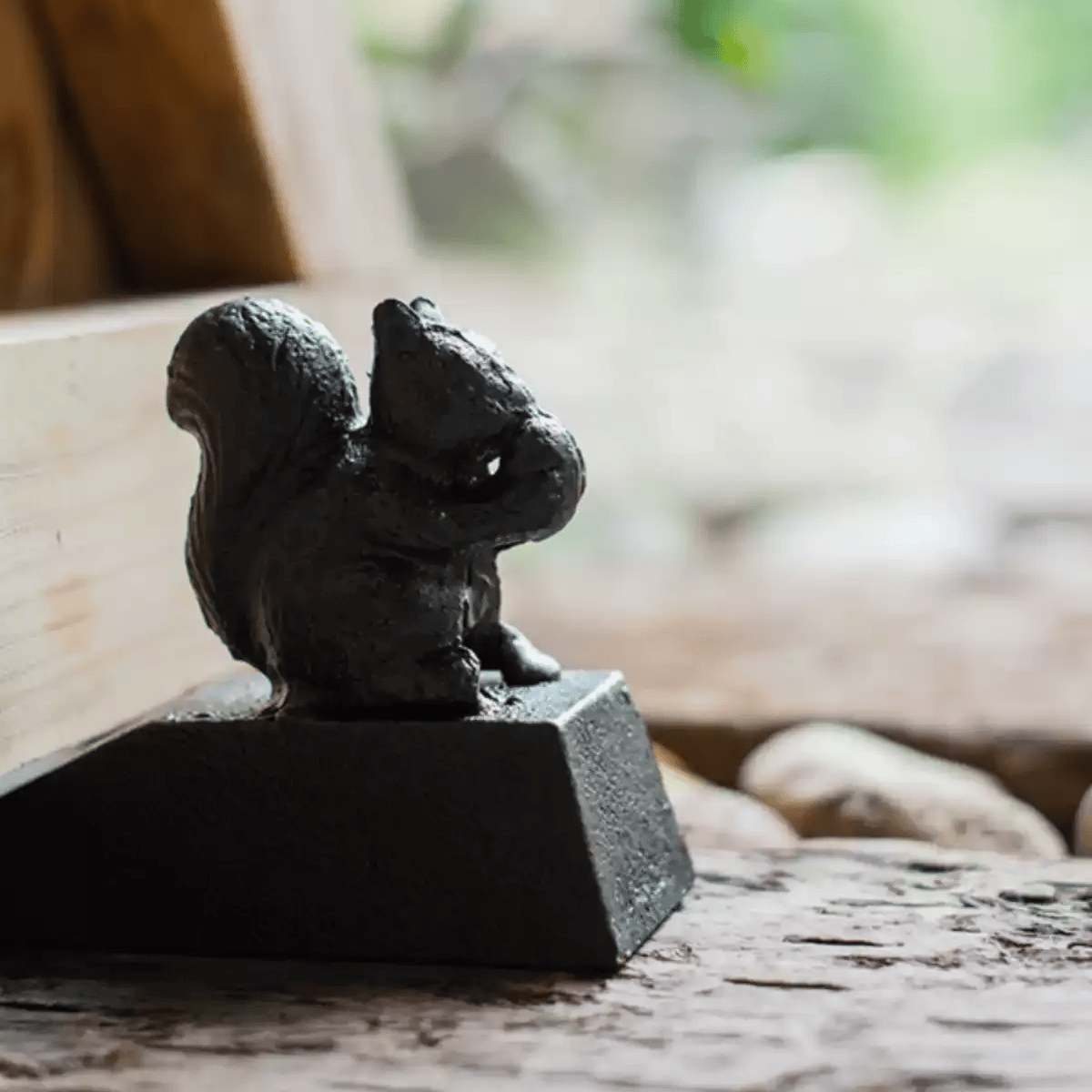 Rustic Cast Iron Squirrel Door Stop