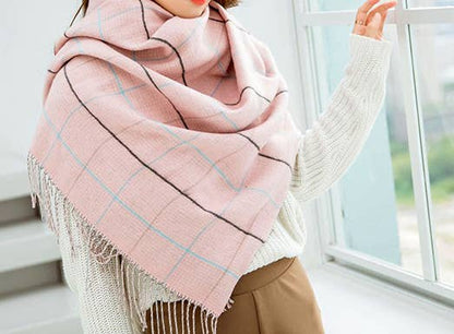 Pink Country Plaid Shawl