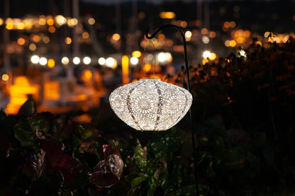 Stella Crown Chantilly Lace Solar Lantern - Porcelain