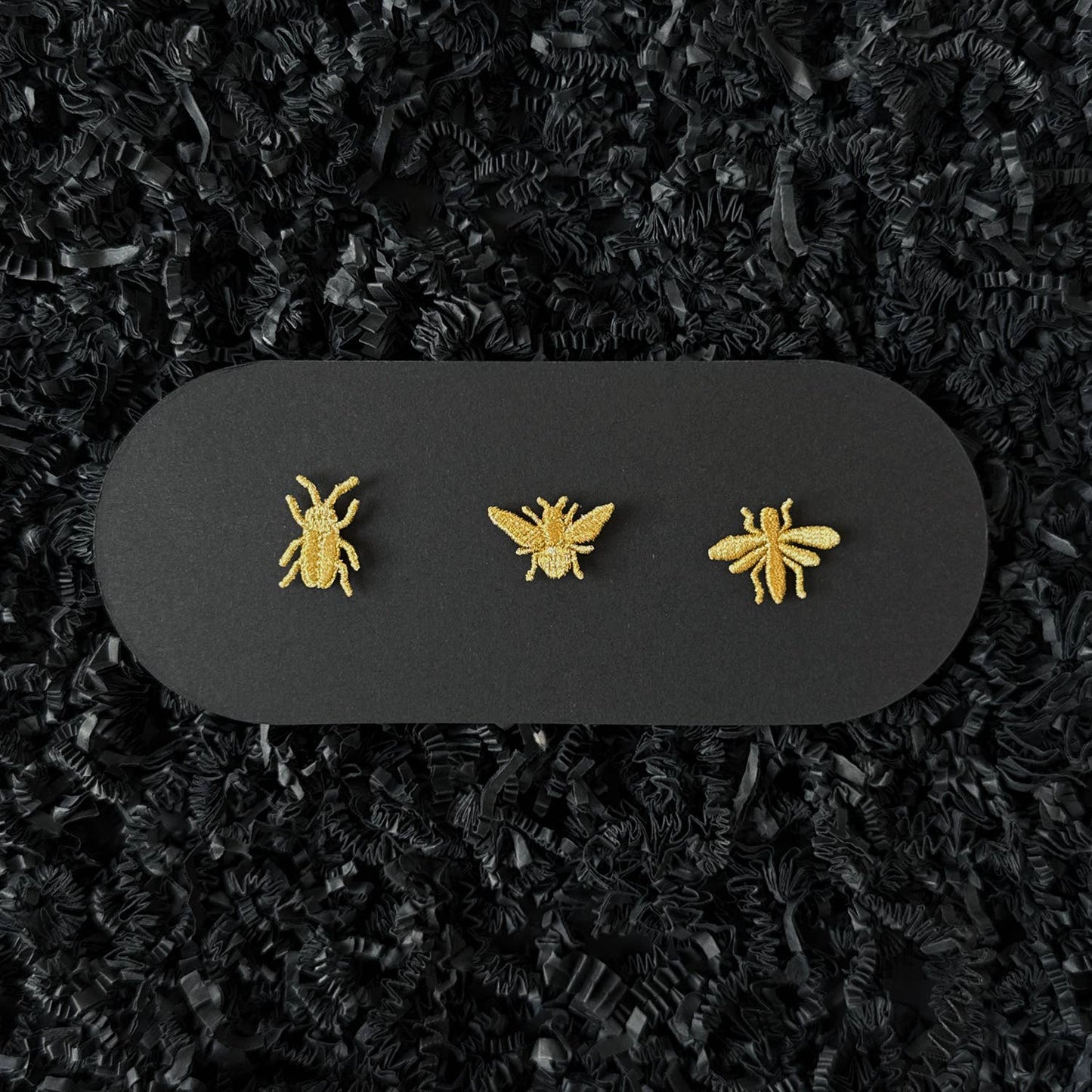 Golden Embroidered Brooches