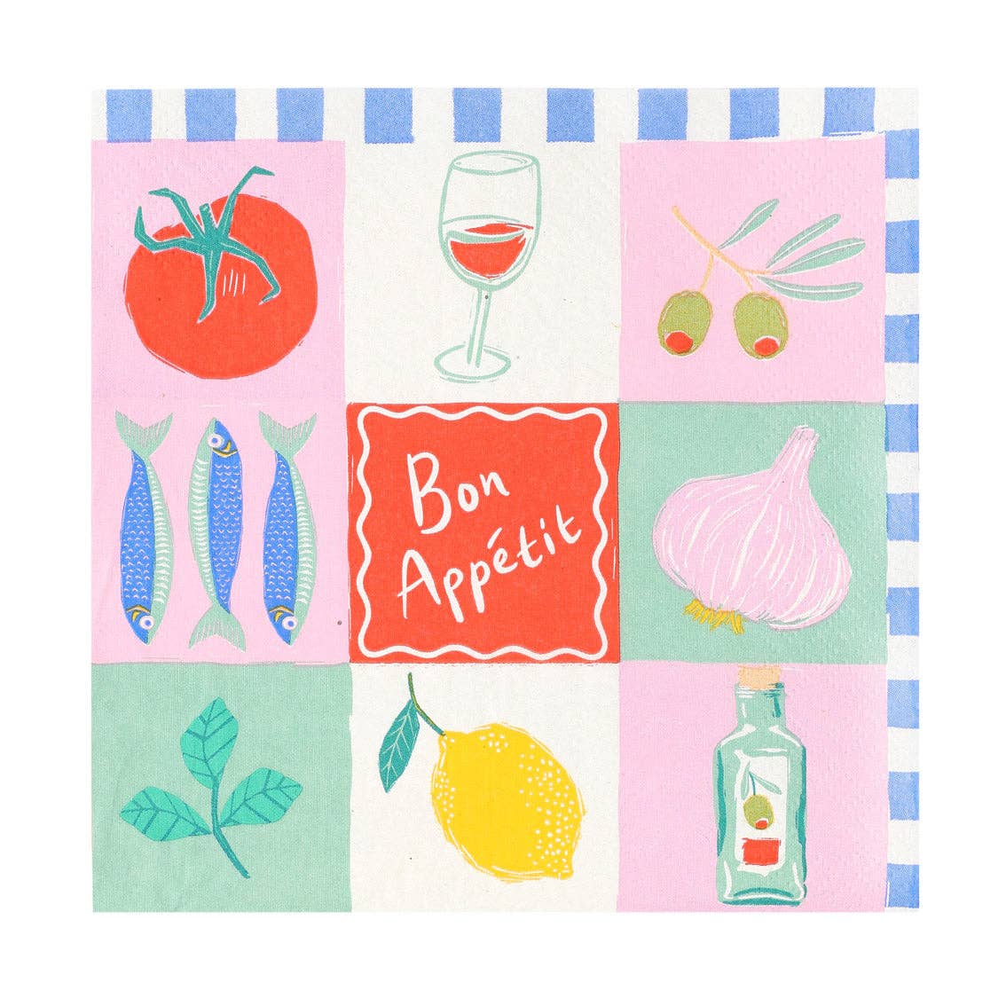 Bon Appetit Recycled Paper Napkins - 20 Pack | Summer Decor |