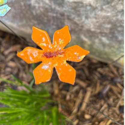 Medium Copper Enamel Flowers