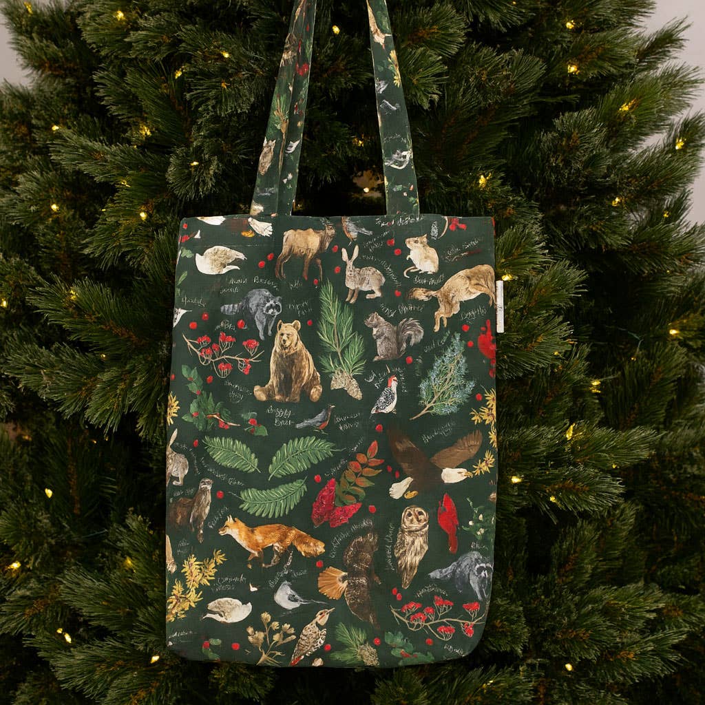 Winter Flora & Fauna Canvas Tote Bag