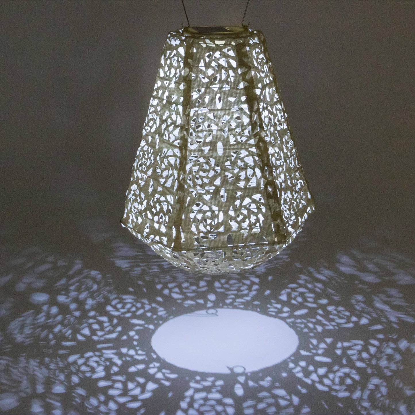 Stella Prism 11" Solar Lantern - Pearl