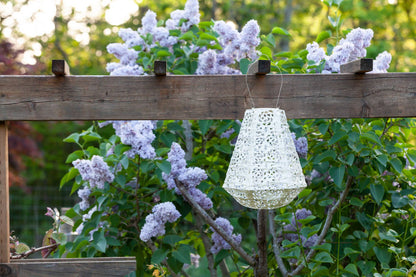 Stella Prism 11" Solar Lantern - Pearl