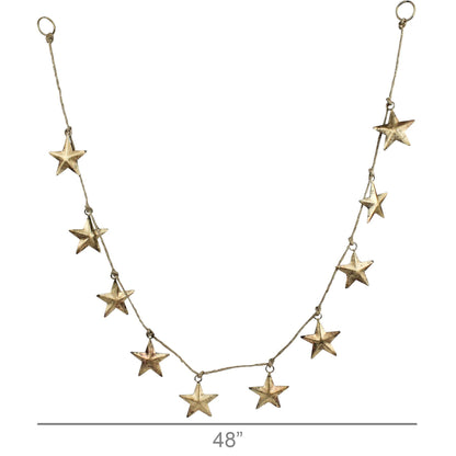 Star Garland, Antique Brass