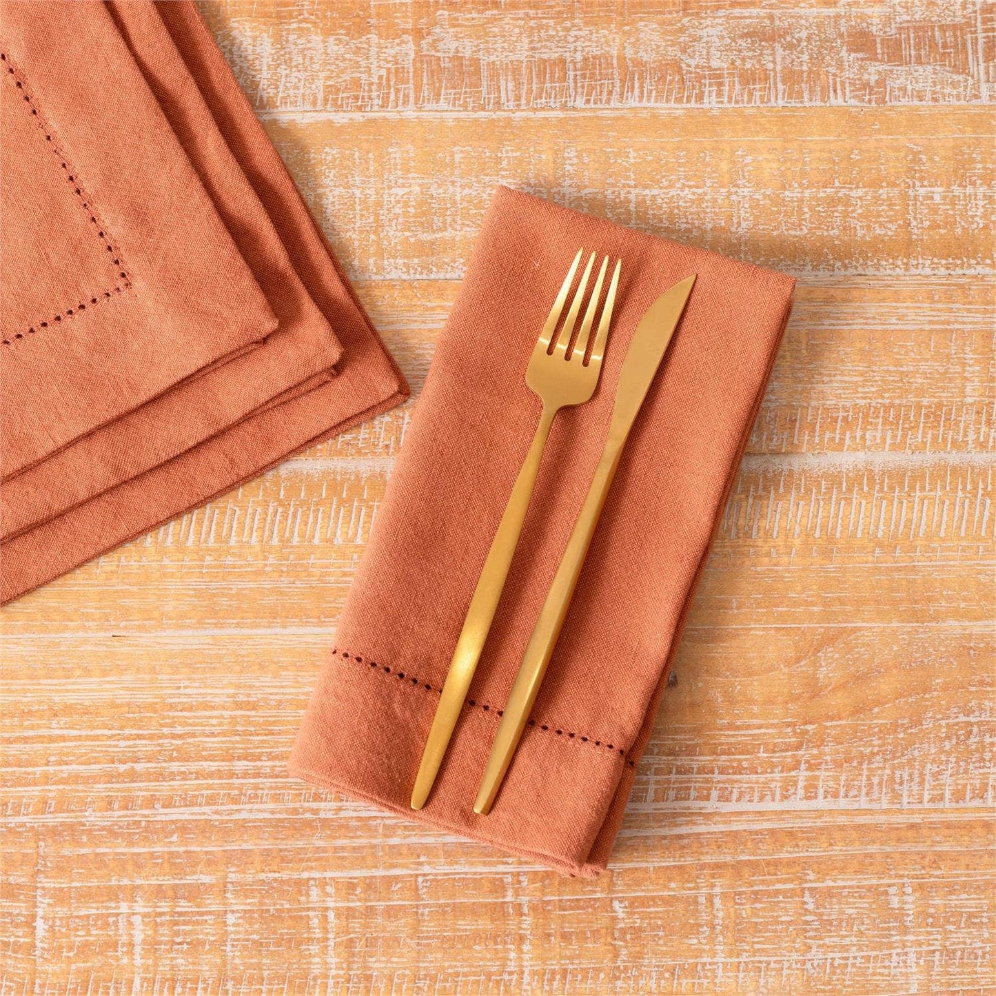 Napkin - Stonewashed Linen Blend, Rust