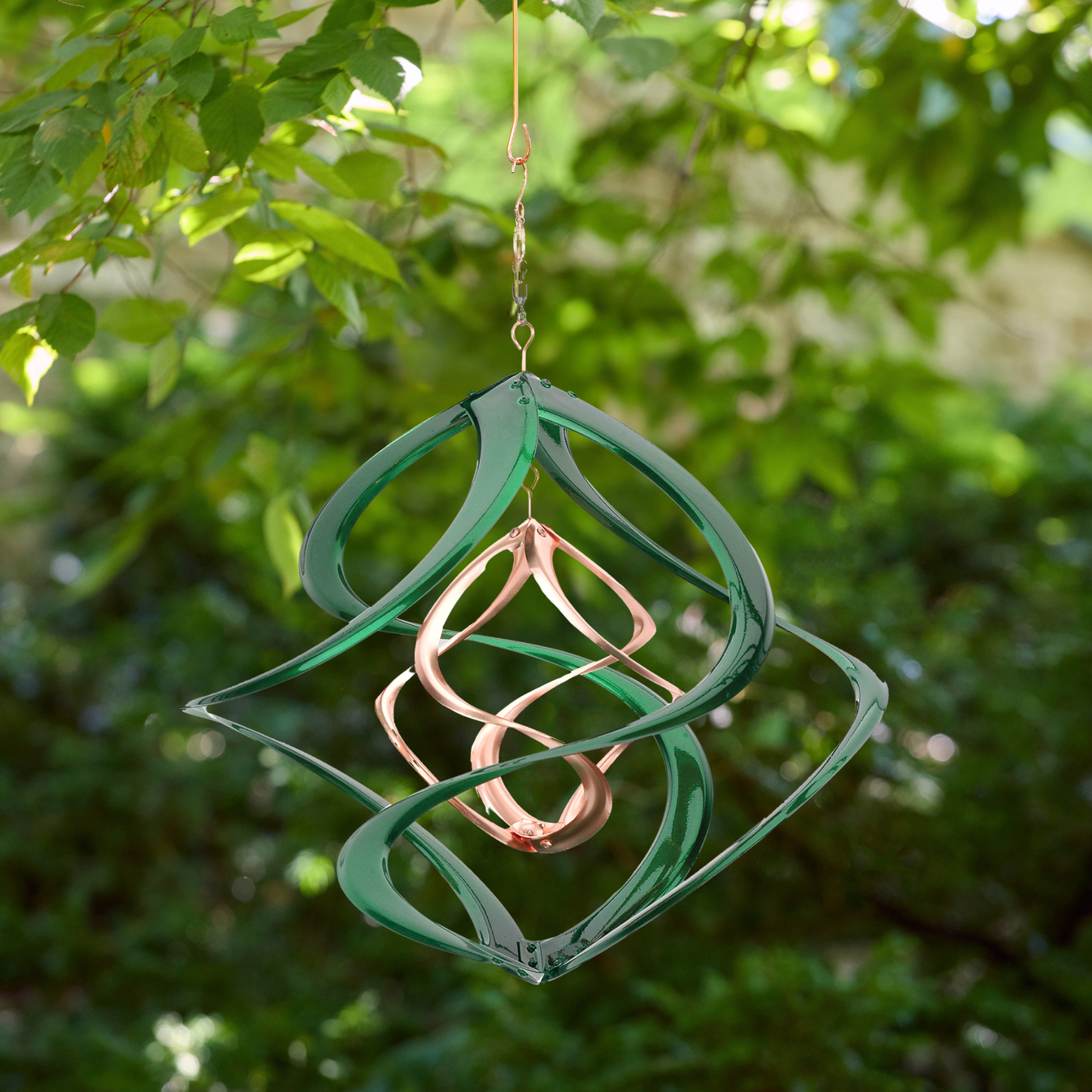 Copper & Green Double Helix Cosmix Garden Spinner - 14"