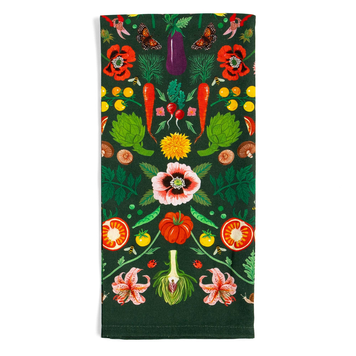 Veggies Folk Floral Tea Towel