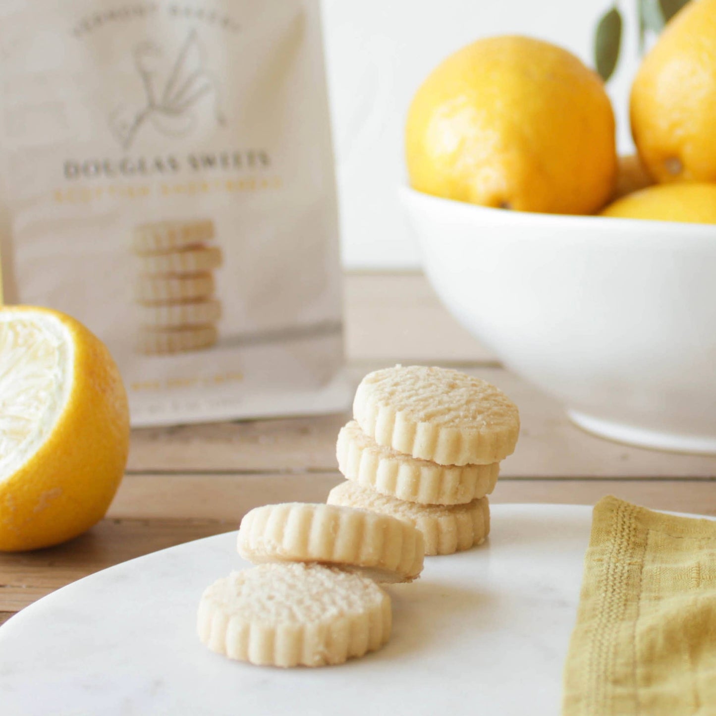 Lemon Drop Shortbread Cookies