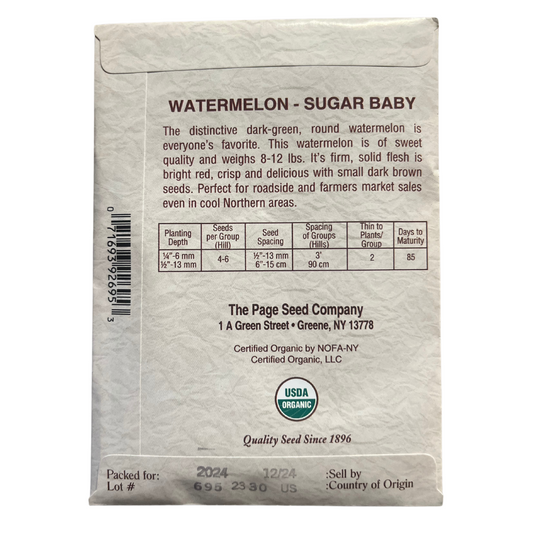 Organic Watermelon - Sugar Baby Seeds