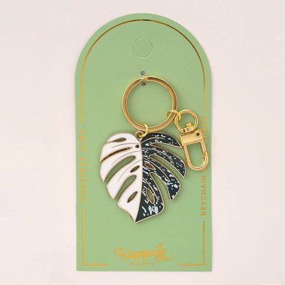 Monstera Albo Keychain & Bag Charm, Plant Lover Gift