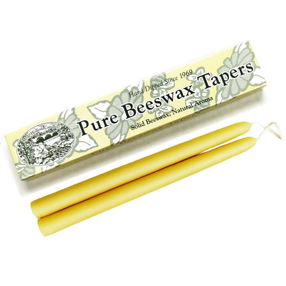 10" Gift Boxed Pure Beeswax Taper Candles - Natural Beeswax