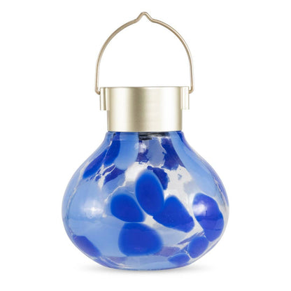 'Periwinkle' Tea Lantern - Glass Outdoor Solar Lantern