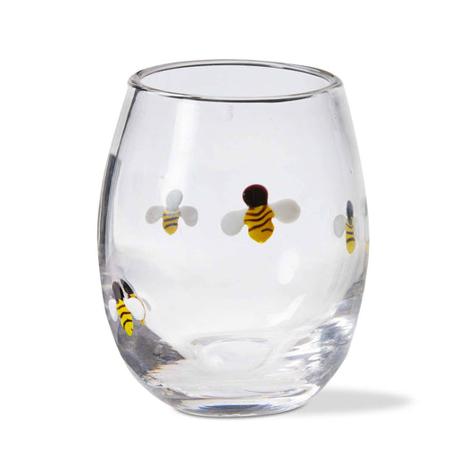 Bee Stemless Wine Glass Multi Spring