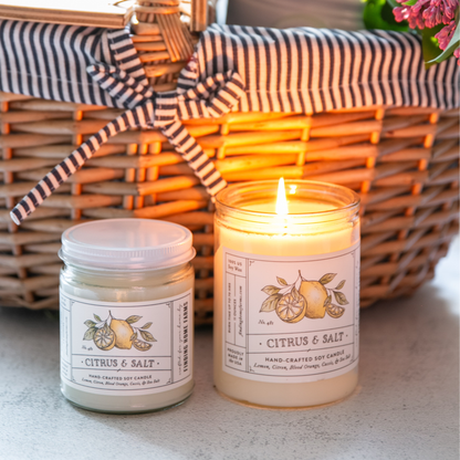 Soy Candle, Citrus & Salt, Fresh Scent