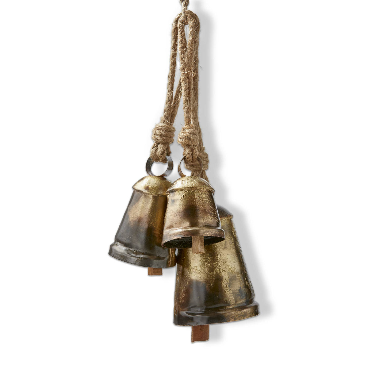 Heritage Bells Set of 3 Antique Brass Wrought Iron Christmas