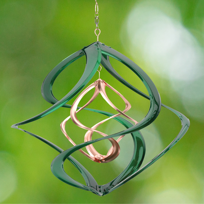 Copper & Green Double Helix Cosmix Garden Spinner - 14"