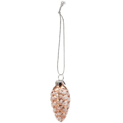 Glass Pinecone Christmas Ornament Set