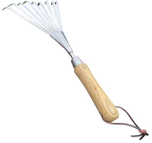 Garden Guru Hand Rake Tiller Cultivator with FSC Wood Handle
