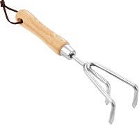 Garden Guru Hand Cultivator Rake Tiller with FSC Wood Handle