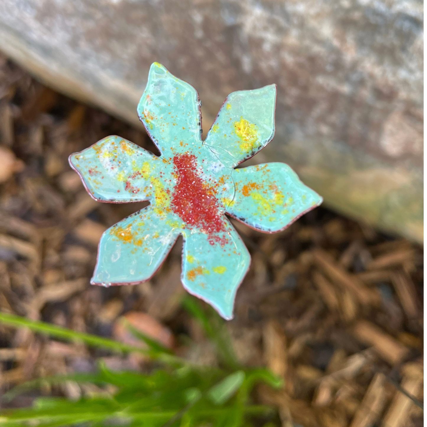 Medium Copper Enamel Flowers