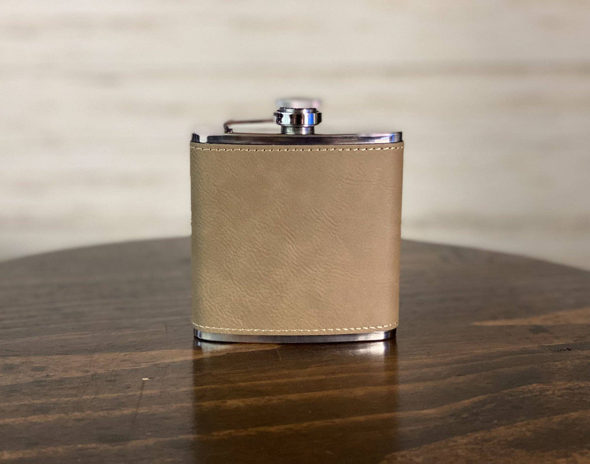 3 Trees - 6 oz Leatherette Wrapped Flask